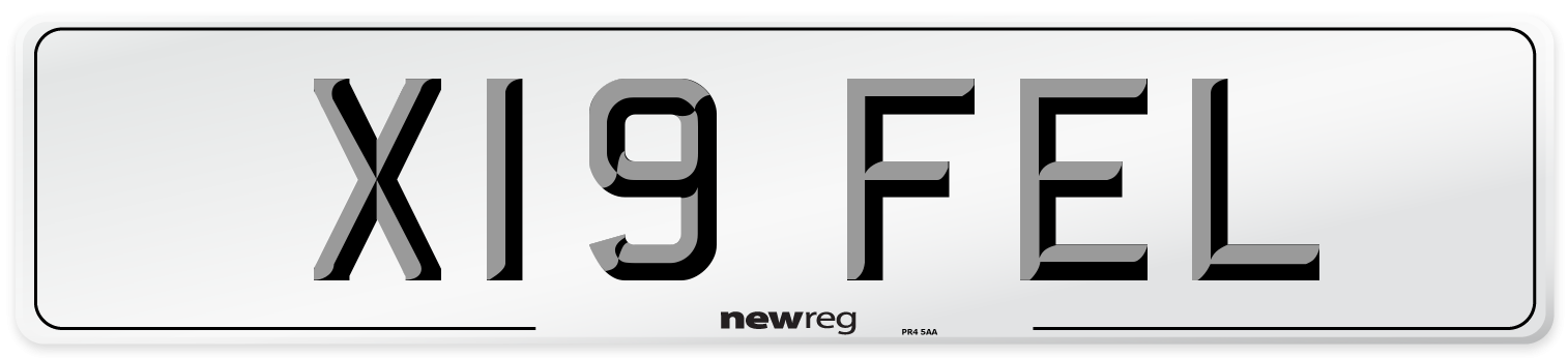 X19 FEL Number Plate from New Reg